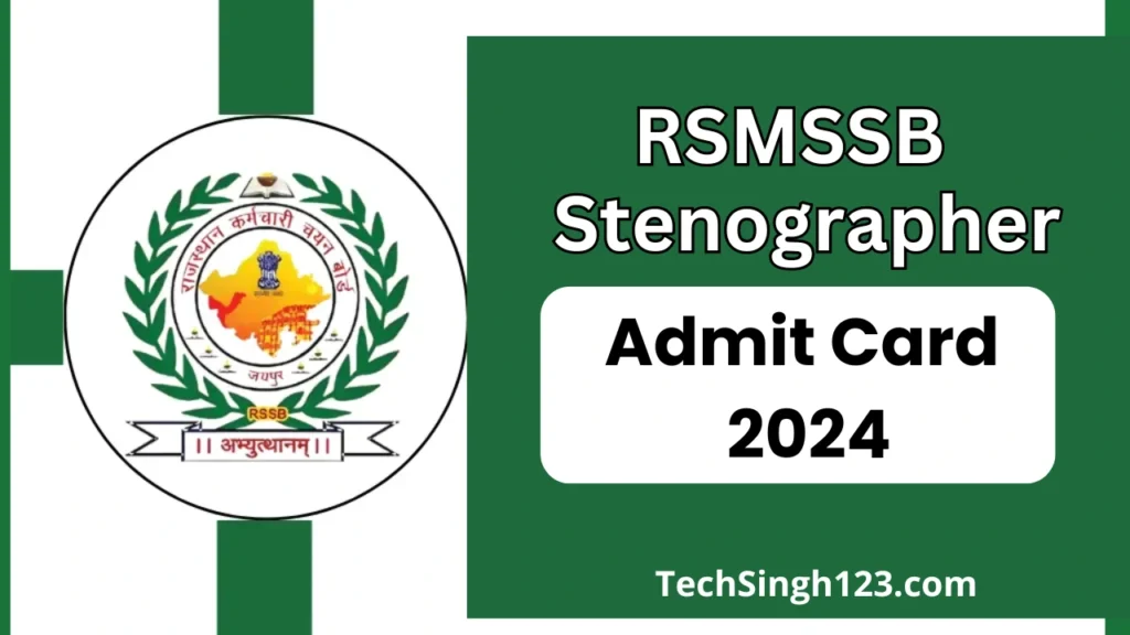 RSMSSB Stenographer Admit Card 2024