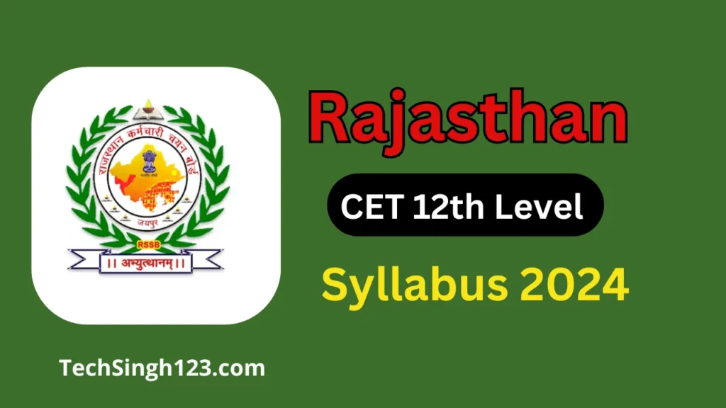 Rajasthan CET 12th Level Syllabus 2024