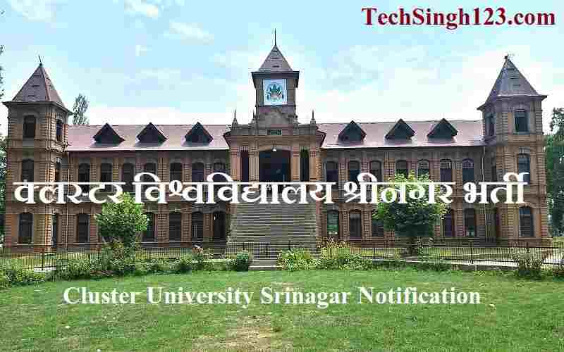 CU Srinagar Recruitment Cluster University Srinagar Jobs