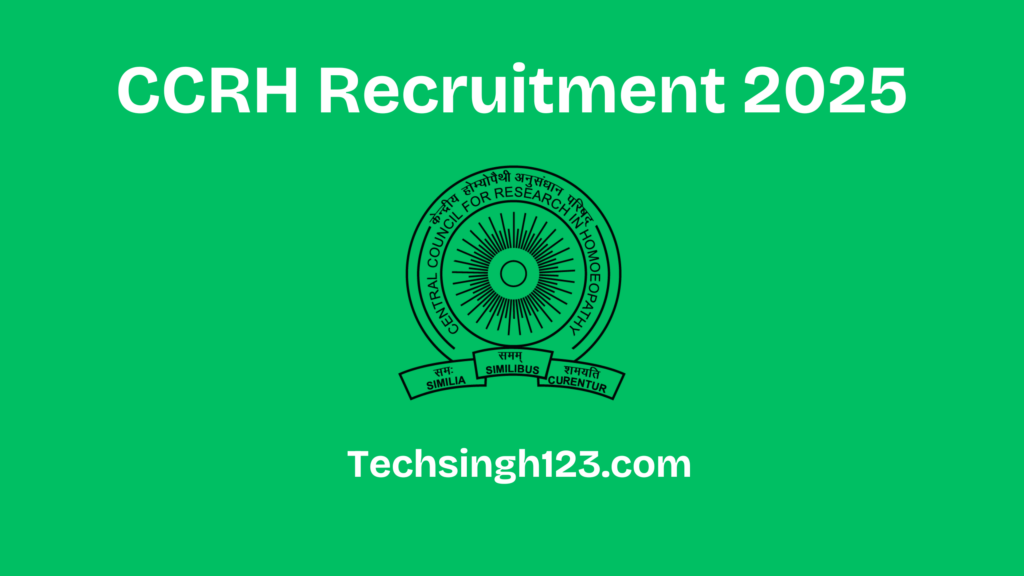 CCRH Recruitment 2025: Walk In Interview Details✅