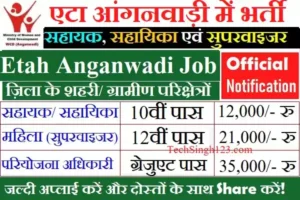 Etah Anganwadi Recruitment UP WCD Etah Recruitment